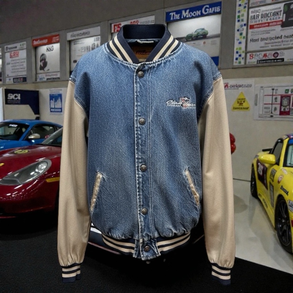 Vintage Hartwell ViaSport Porsche Club of America Denim Jacket Mens Medium